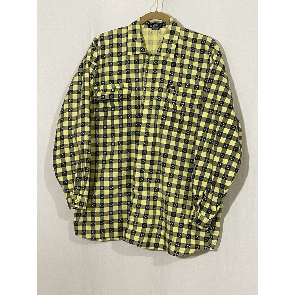 Vintage 80s 90s Tangiers 3/4 Sleeve Button Up Shirt Size Large Vtg READ